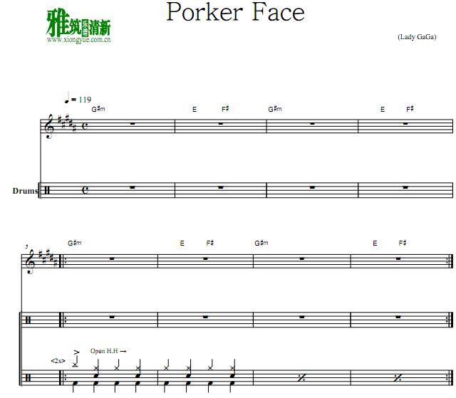 Lady GaGa - Poker Face鼓谱