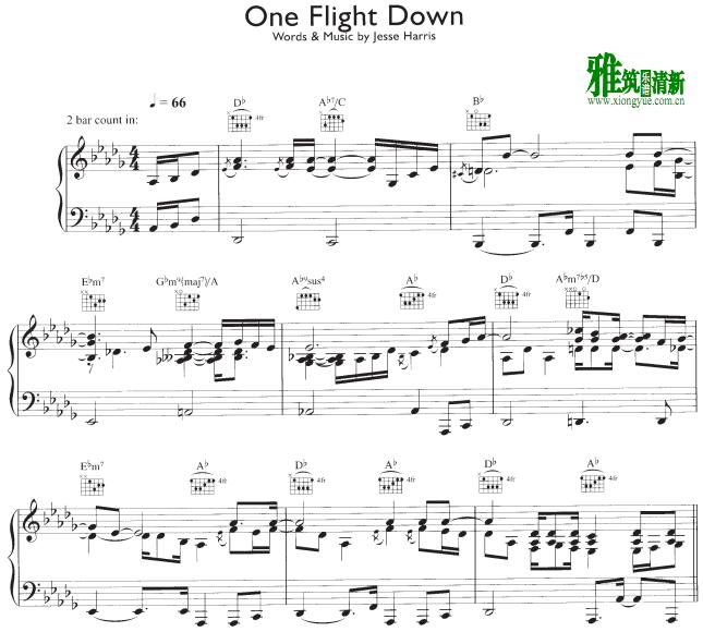 Norah Jones - One flight down钢琴谱