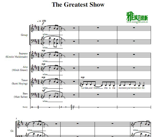 pentatonix - the greatest show阿卡贝拉合唱谱