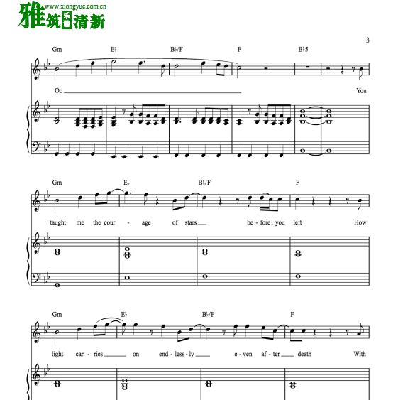 Sleeping at Last - Saturn 伴奏钢琴谱