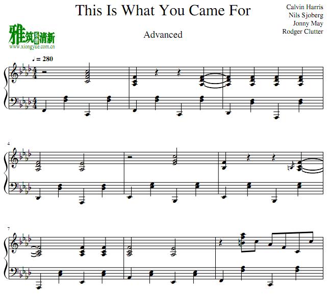 Jonny May - This is What You Came For钢琴谱