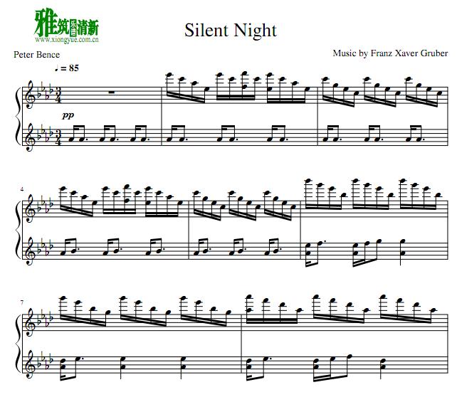 Peter Bence版Silent Night钢琴谱