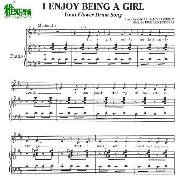 I Enjoy Being A Girl钢琴伴奏谱