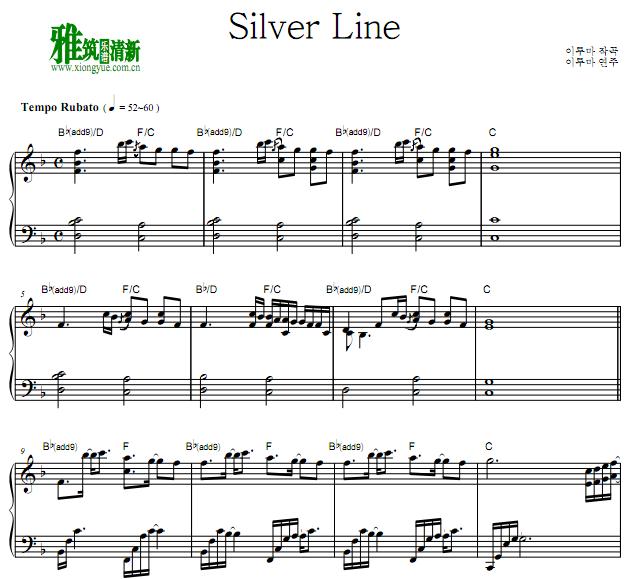 李闰珉 - Silver Line钢琴谱