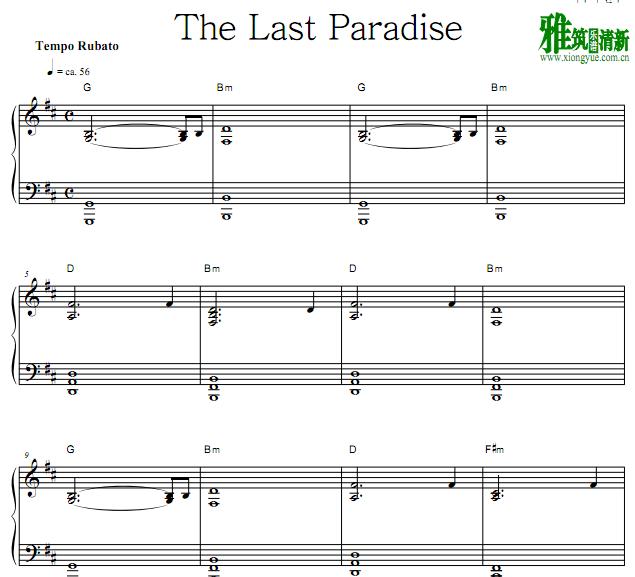 Yiruma 李闰珉 - The Last Paradise钢琴谱