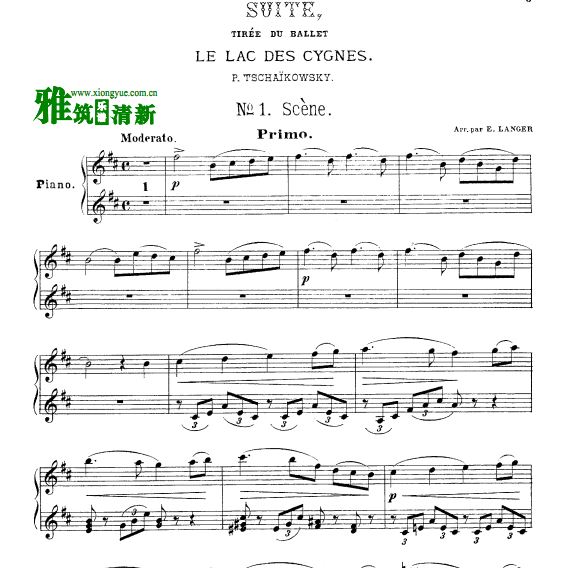 柴可夫斯基 天鹅湖Op.20a 四手联弹谱
