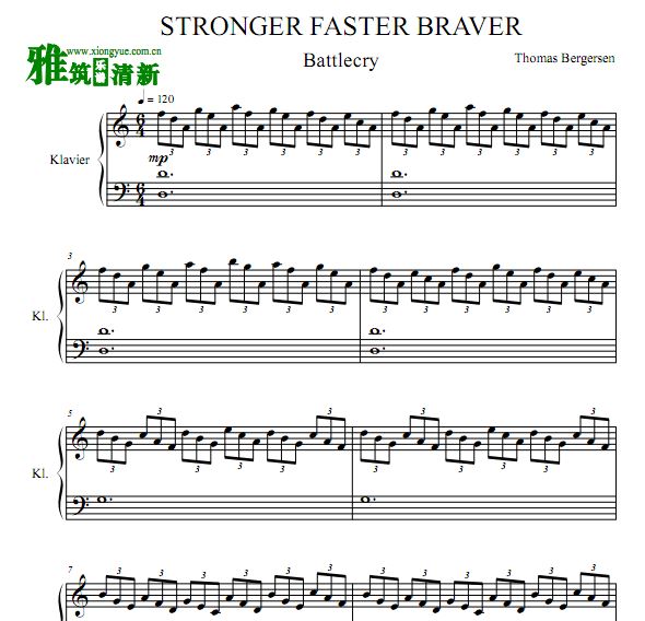 Two Steps From Hell - Stronger Faster Braver钢琴谱
