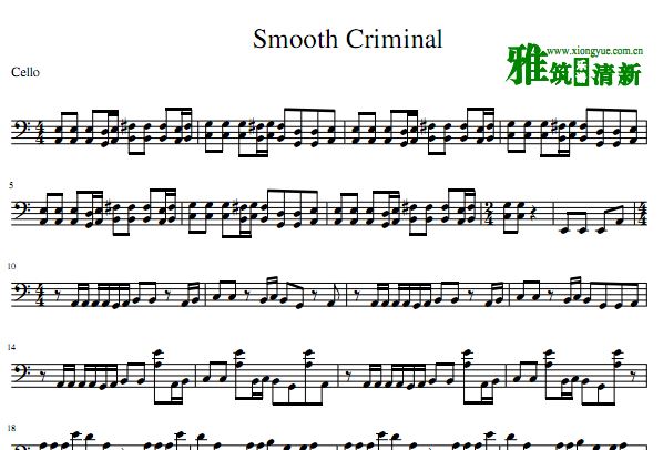 Smooth Criminal大提琴谱