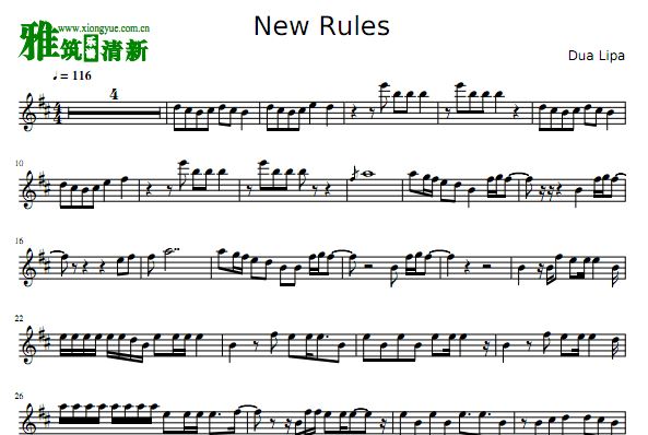 New Rules单簧管谱