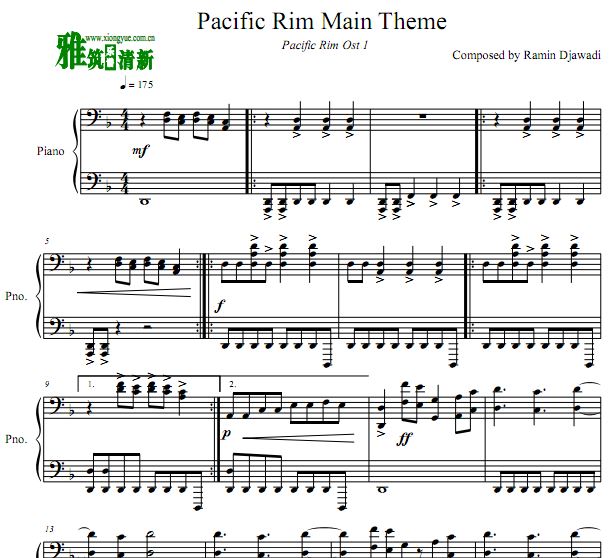 Pacific Rim 环太平洋主题曲钢琴谱