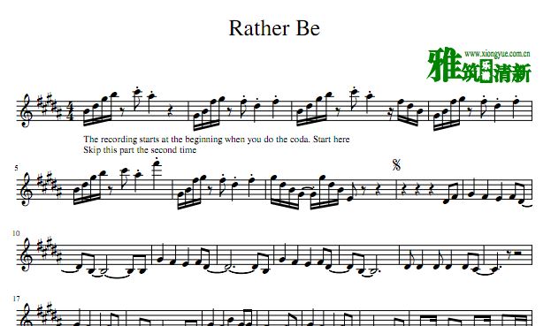 Rather Be 小提琴谱