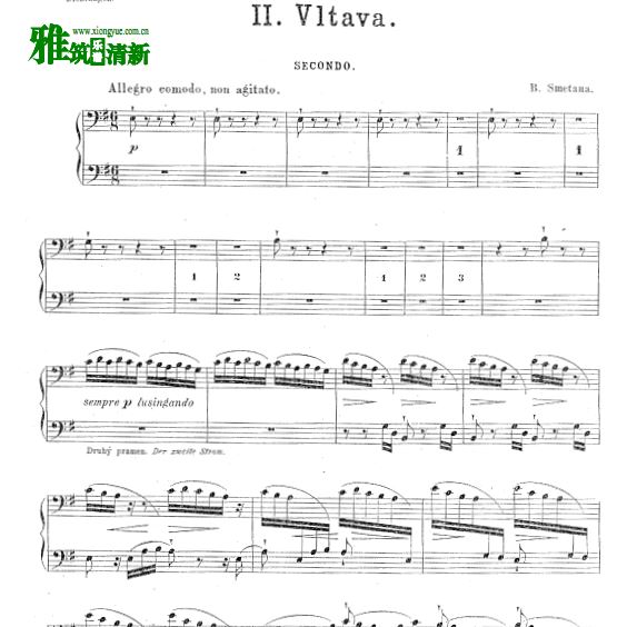 Smetana - Vltava四手联弹钢琴谱