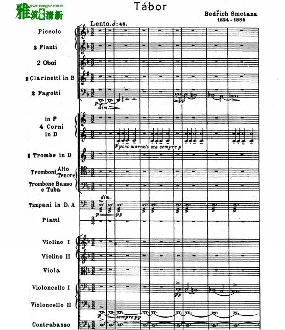 Smetana  塔波尔小镇 Tabor交响乐总谱