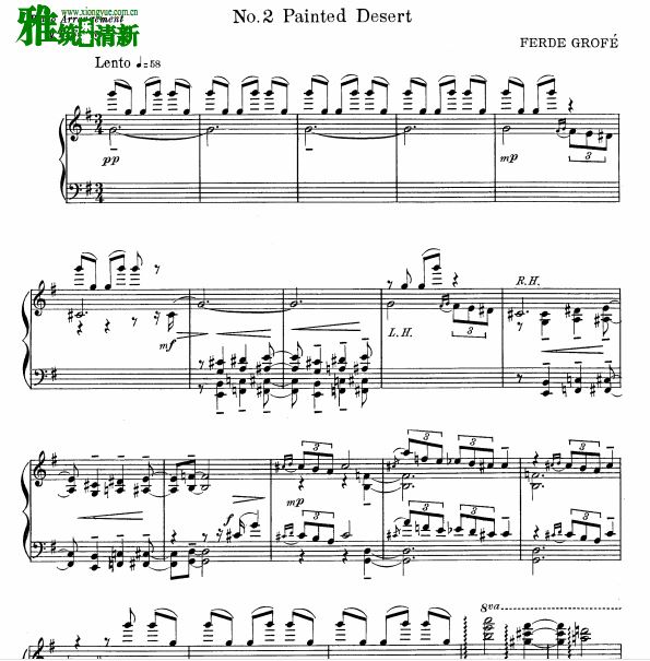 格罗菲 大峡谷组曲 第2乐章  五光十色的沙漠钢琴谱