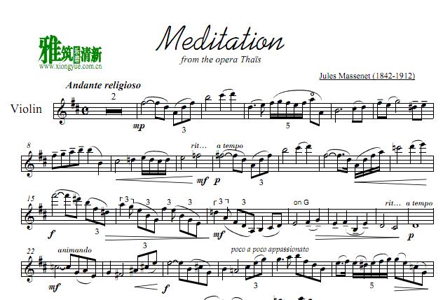马斯奈 深思MEDITATION小提琴谱