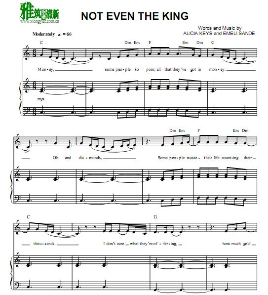 Alicia keys - Not Even the King钢琴伴奏谱