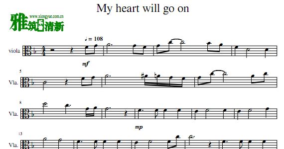 My heart will go on 中提琴独奏谱