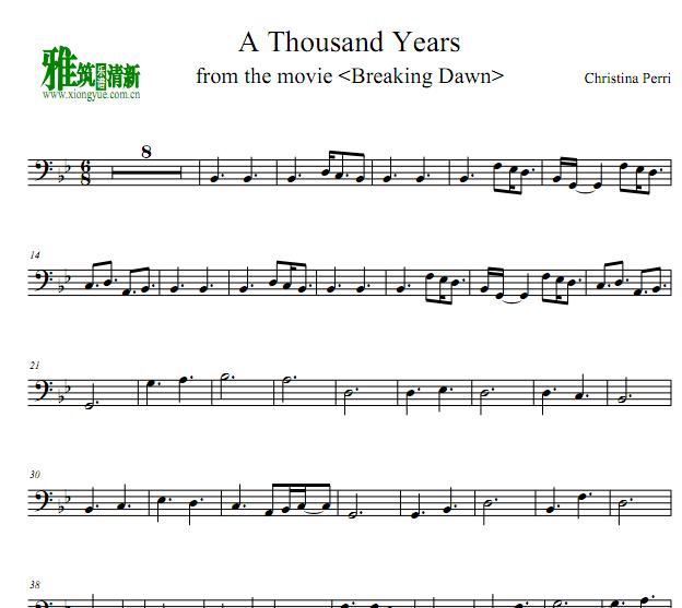 A Thousand Years大提琴谱