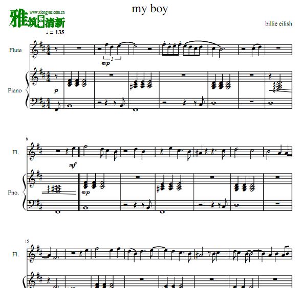 My boy 长笛钢琴合奏谱