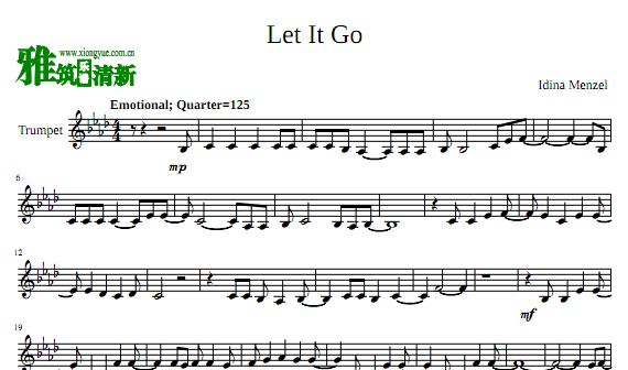 Let it Go小号谱