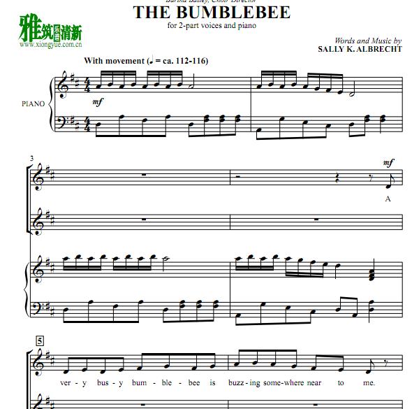 The Bumblebee 二声部合唱钢琴伴奏谱