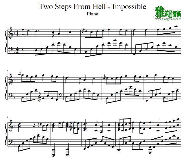 Two Steps From Hell - Impossibl钢琴谱