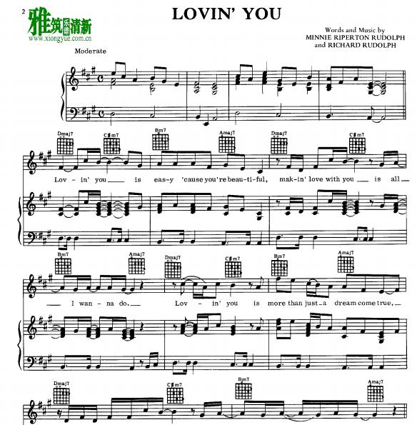 Minnie Ripperton - Lovin' You钢琴谱
