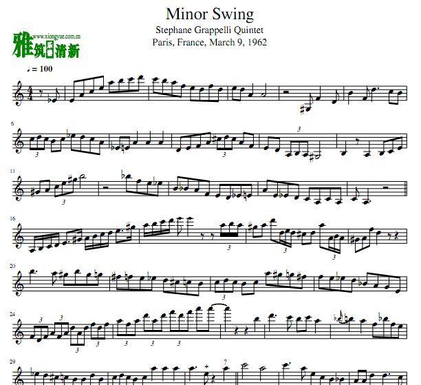 Minor Swing 小提琴独奏谱