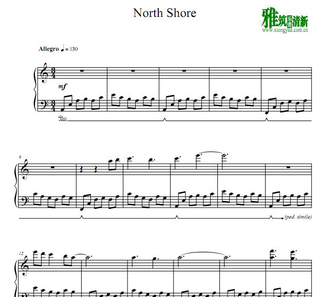 amy lauren艾米·劳伦 - north shore钢琴谱 北方湖岸