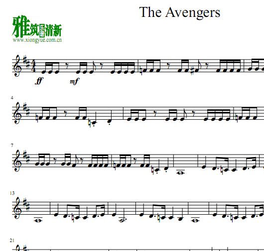 复仇者联盟The Avengers 小提琴谱