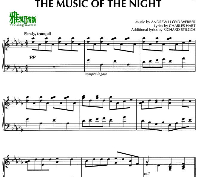 歌剧魅影 music of the night钢琴谱