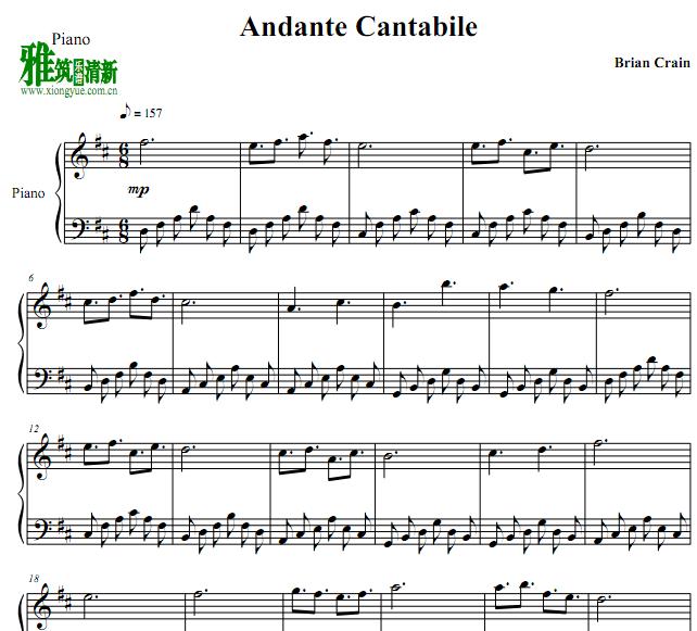 Brian Crain - Andante Cantabile钢琴谱