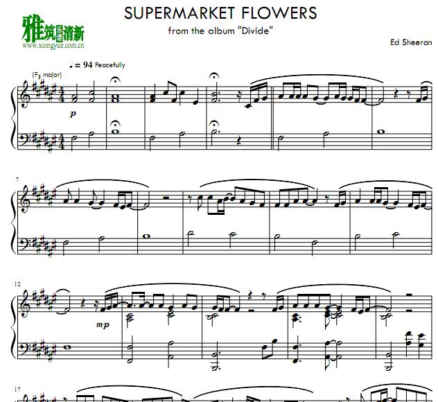 Supermarket Flowers钢琴谱