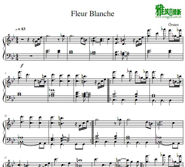orsten - Fleur Blanche钢琴谱