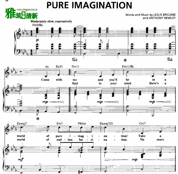 Willy Wonka and the Chocolate Factory-Pure Imagination声乐钢伴谱