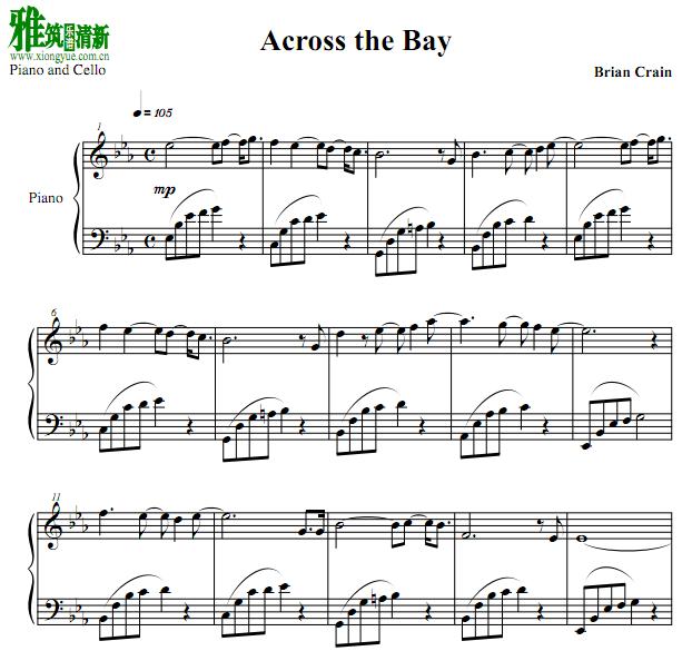 Brian Crain - Across the Bay大提琴钢琴重奏谱