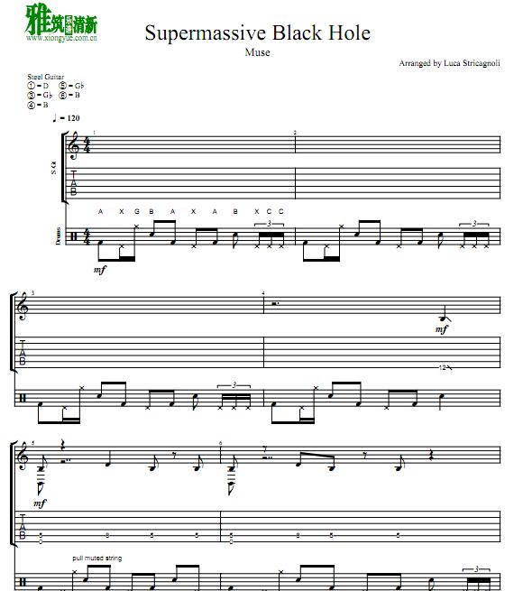 luca stricagnoli 版 Supermassive Black Hole 指弹吉他谱