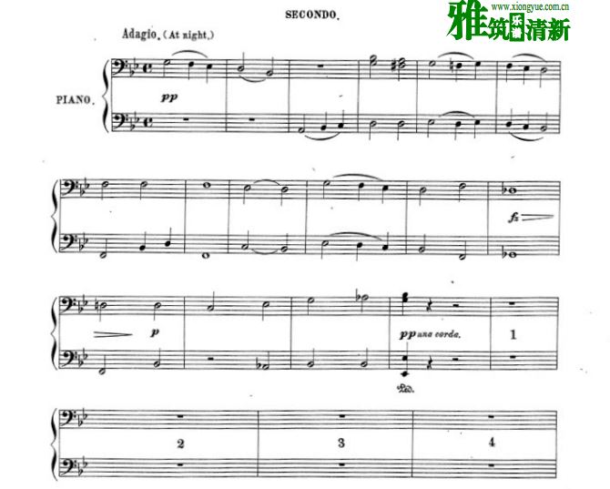 森林中的铁匠四手联弹钢琴谱