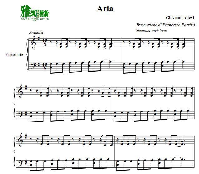 Francesco Parrino版 Giovanni Allevi - Aria钢琴谱
