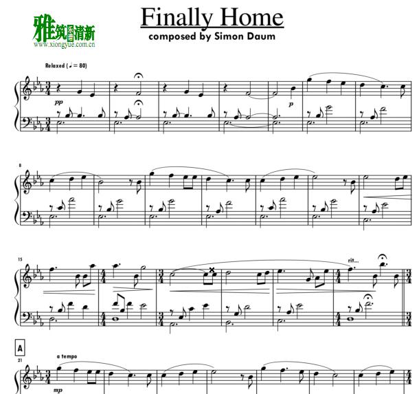 simon daum - Finally Home (piano)钢琴谱