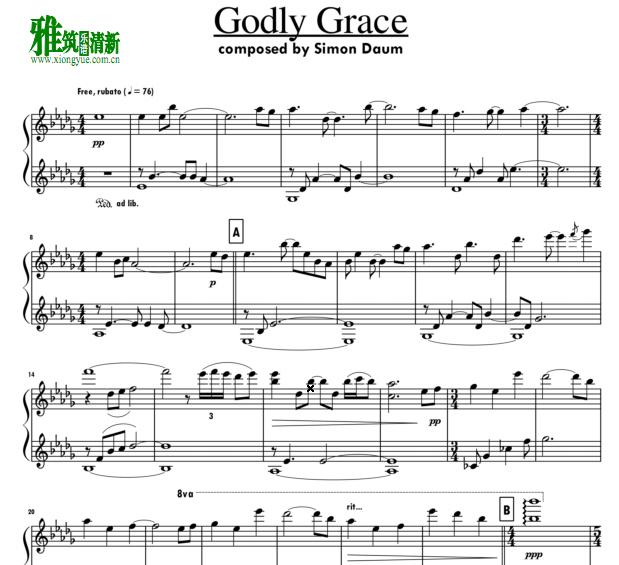 simon daum - Godly Grace钢琴谱