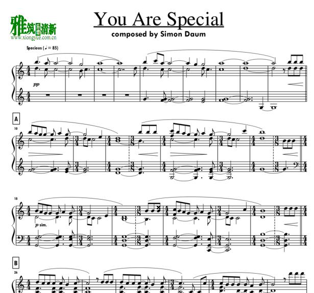 simon daum - You are Special钢琴谱
