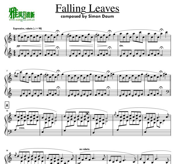 simon daum - Falling Leaves钢琴谱
