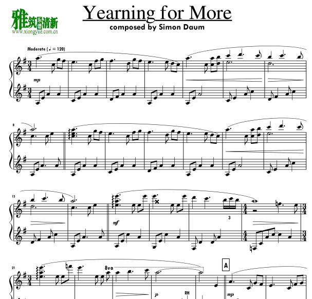 simon daum - Yearning for more钢琴谱