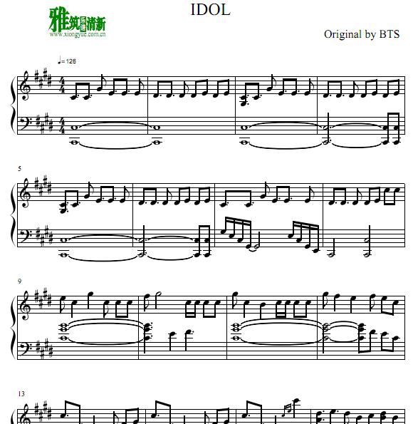 BTS - IDOL钢琴谱