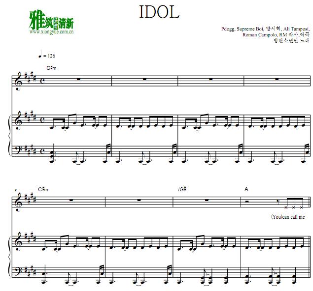 BTS - IDOL钢琴伴奏谱