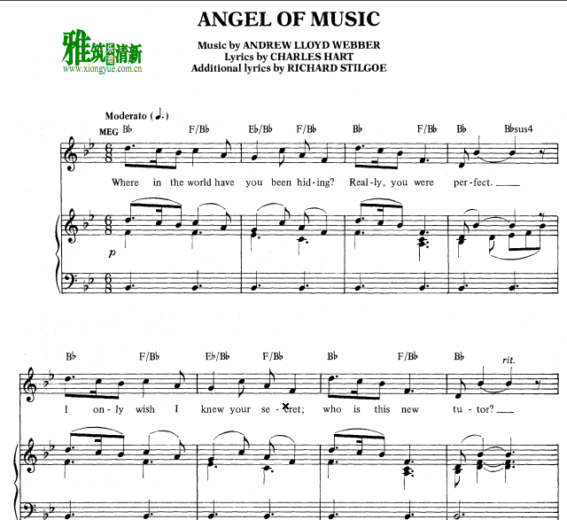 歌剧魅影 Angle of Music钢琴伴奏谱 声乐歌谱