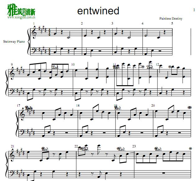painless destiny - entwined钢琴谱