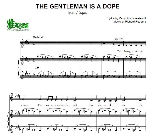 Allegro - The Gentleman Is a Dope钢琴伴奏谱