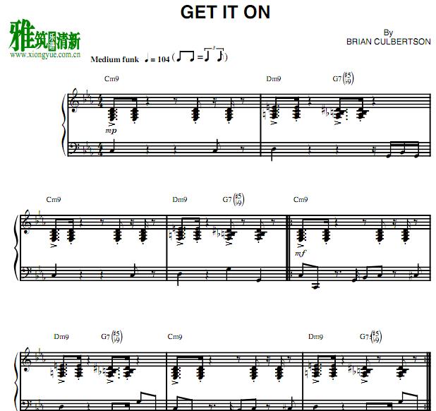 Brian Culbertson - Get It On钢琴谱